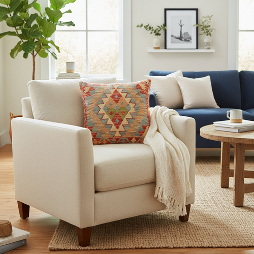 Southwestern Turkish Haines Hand Woven Kilim Pillow