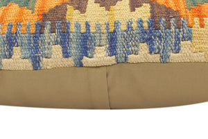 handmade Tribal Rust Blue Hand-Woven RECTANGLE 100% WOOL Pillow