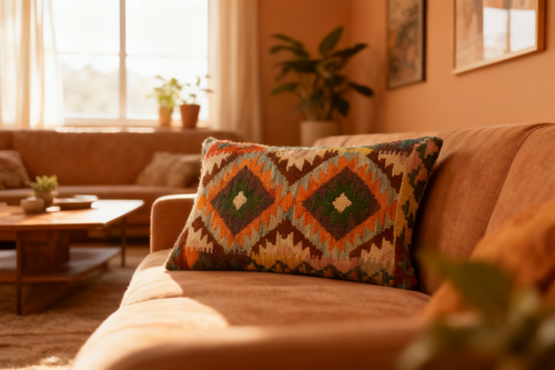 Turkish Southwestern Conroy Hand Woven Kilim Pillow