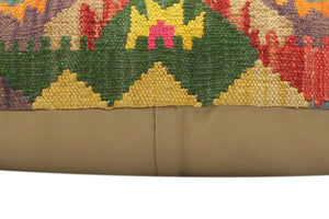 handmade Tribal Rust Blue Hand-Woven RECTANGLE 100% WOOL Pillow