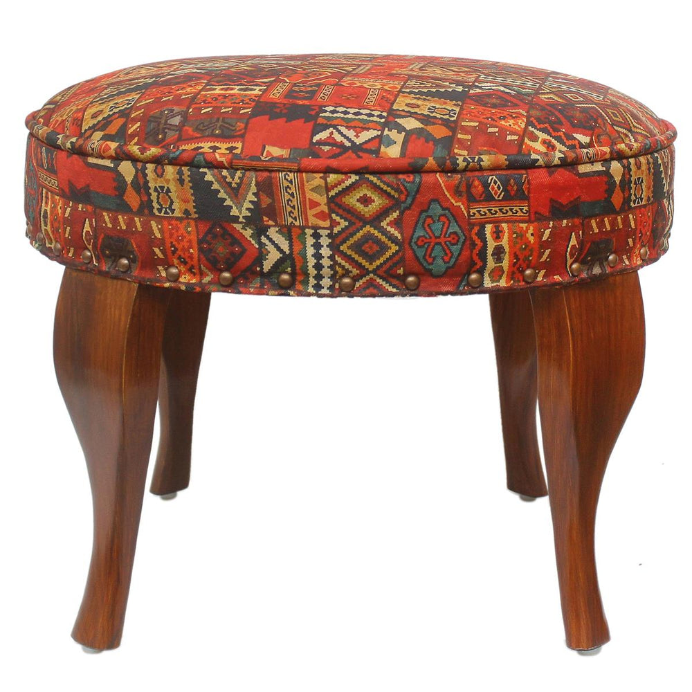 handmade Traditional Victorianot Rust Blue Hand-made ROUND JAQUARD area rug  23'' x 23'' x 18''