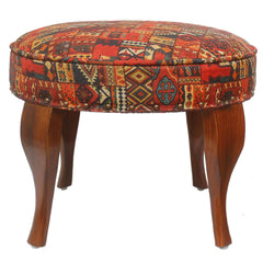 handmade Traditional Victorianot Rust Blue Hand-made ROUND JAQUARD area rug  23'' x 23'' x 18''
