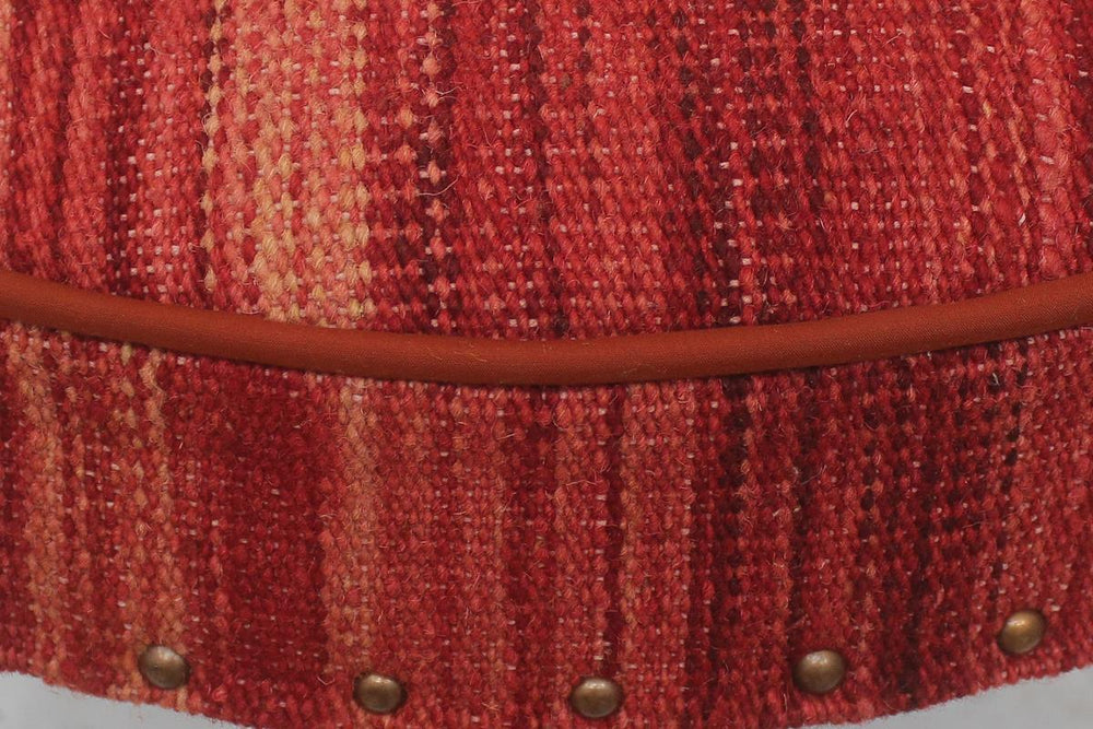 handmade Modern Victorianot Red Red Hand-made RECTANGLE Vegetable dyed wool and wood  24 x 24 x 19