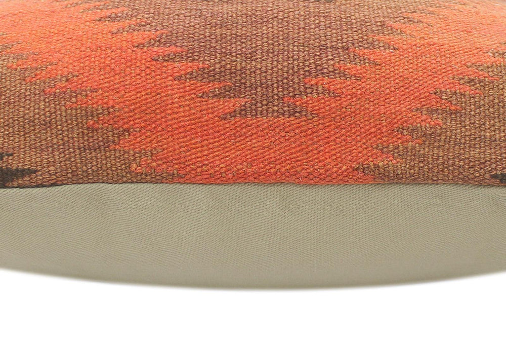 handmade Tribal Turkish Antique Rust Black Hand-Woven SQUARE 100% WOOL pillow