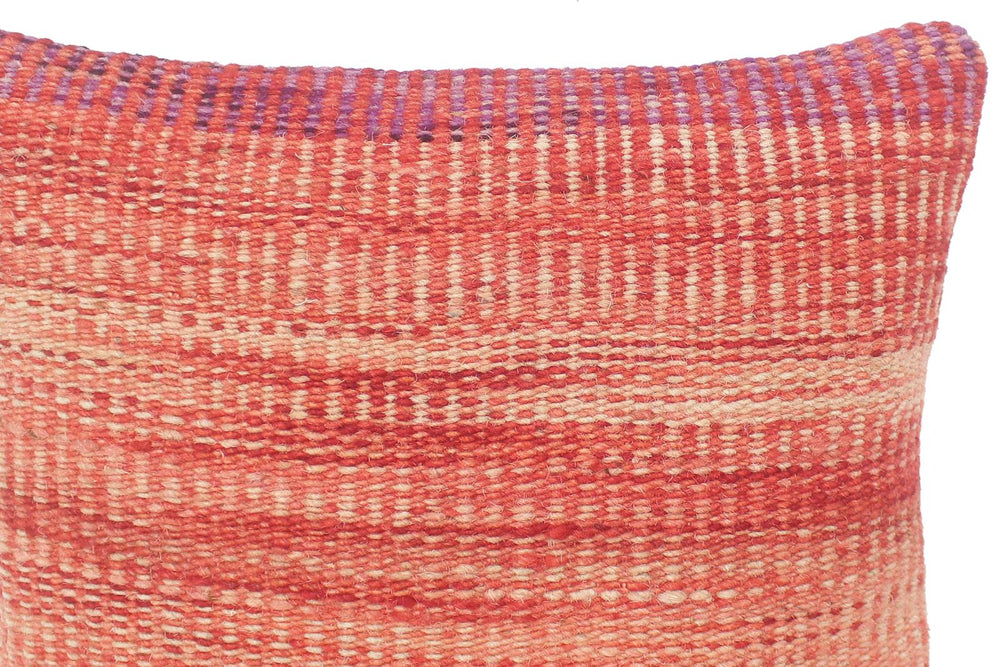 handmade Modern Red Beige Hand-Woven SQUARE 100% WOOL Pillow