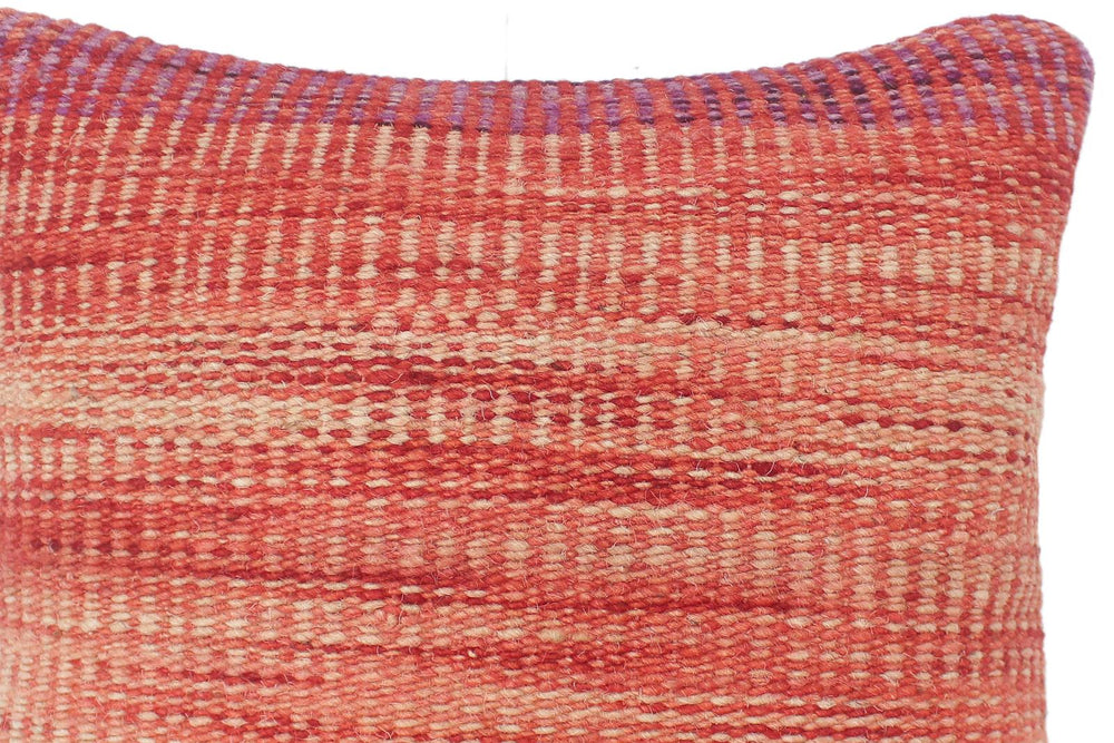 handmade Modern Red Beige Hand-Woven SQUARE 100% WOOL Pillow