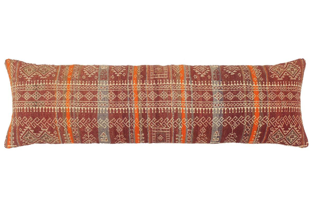 handmade Tribal Burgundy Rust Hand-Woven SQUARE 100% WOOL Pillow