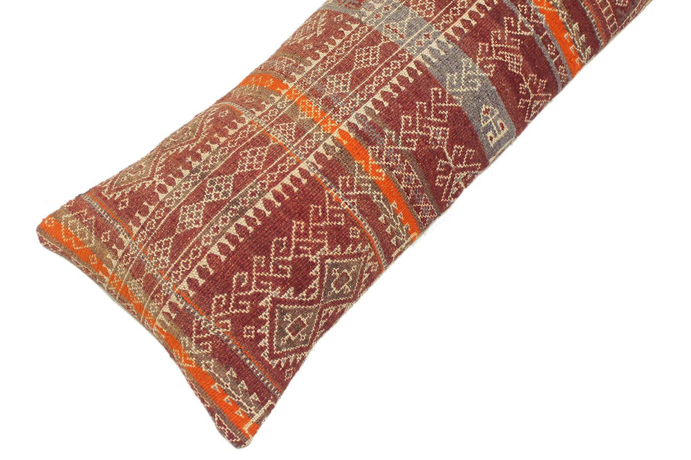 handmade Tribal Burgundy Rust Hand-Woven SQUARE 100% WOOL Pillow