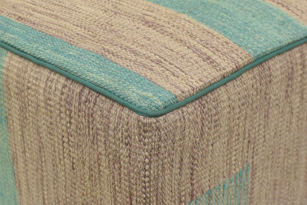 handmade Modern Ottoman Green Purple Hand-made SQUARE handmade ottoman pouf