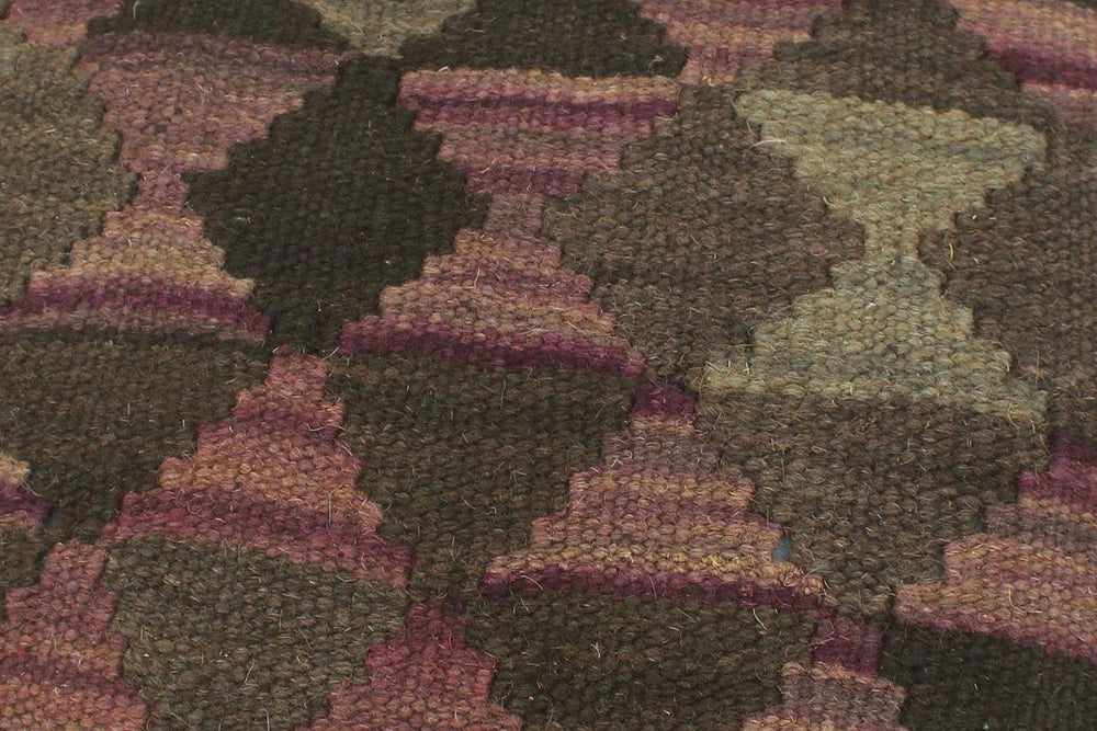 handmade Traditional Ottoman Black Purple Hand-made ROUND Vegetable dyed wool and wood  