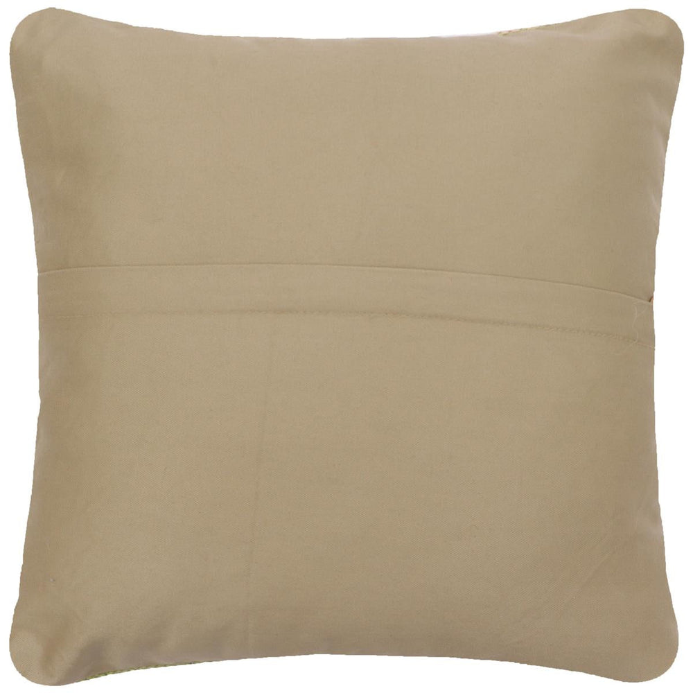 handmade Traditional Pillow Rust Blue Hand-Woven SQUARE 100% WOOL  Hand woven turkish pillow  2 x 2