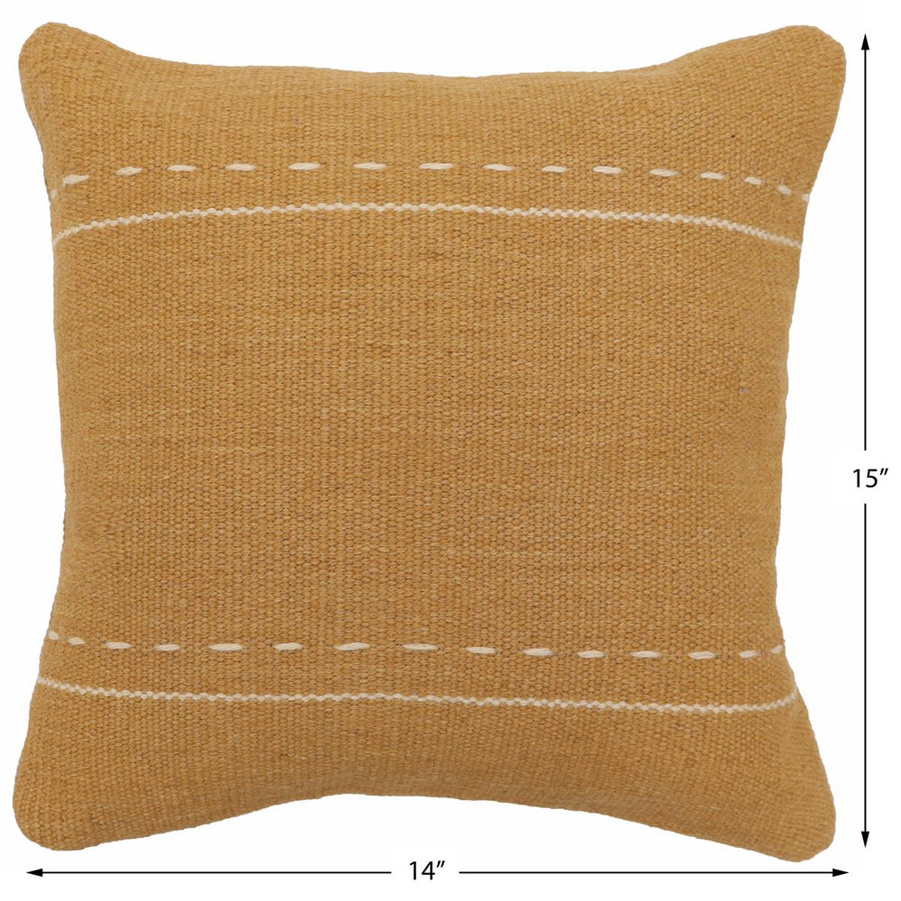 handmade Modern Pillow Brown Beige Hand-Woven SQUARE 100% WOOL  Hand woven turkish pillow  2 x 2