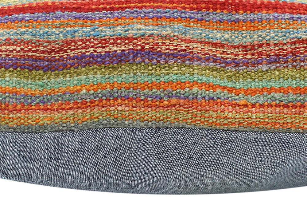 handmade Modern Pillow Rust Blue Hand-Woven SQUARE 100% WOOL  Hand woven turkish pillow  2 x 2