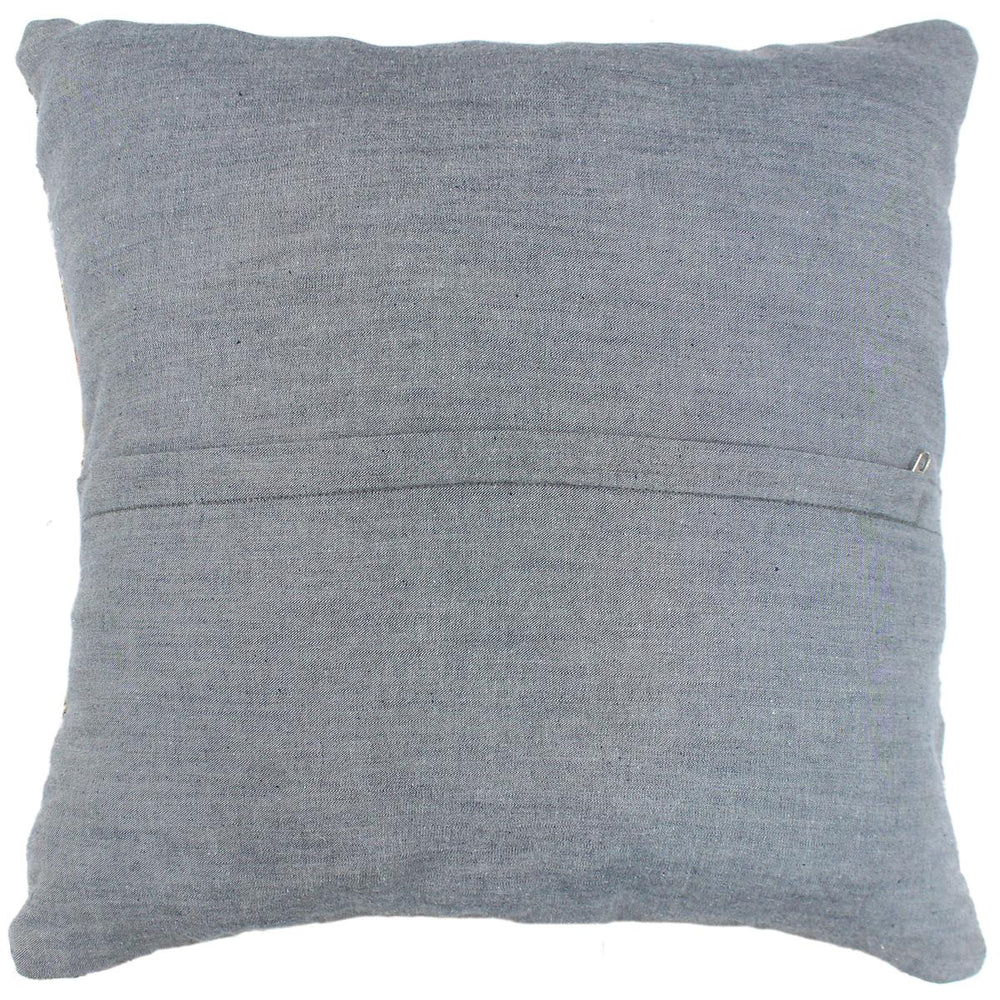 handmade Traditional Pillow Blue Beige Hand-Woven SQUARE 100% WOOL Hand woven turkish pillow2 x 2
