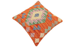 handmade Traditional Pillow Rust Blue Hand-Woven SQUARE 100% WOOL Hand woven turkish pillow2 x 2