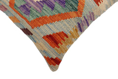 handmade Traditional Pillow Blue Rust Hand-Woven SQUARE 100% WOOL  Hand woven turkish pillow  2 x 2