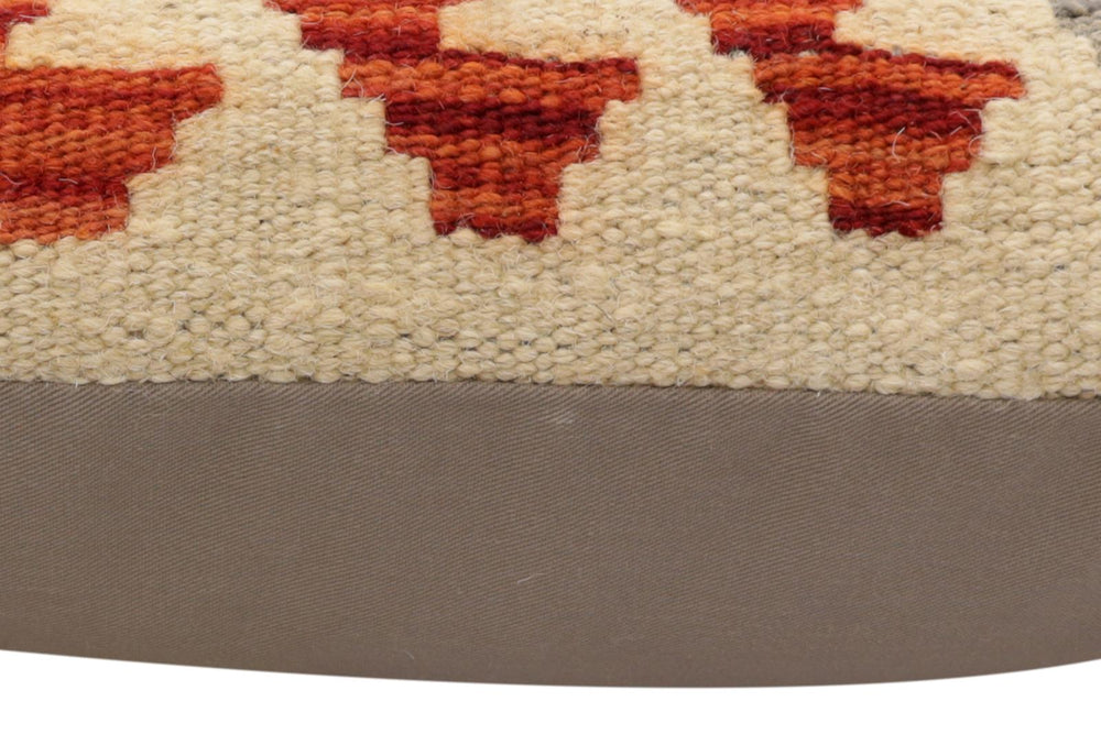 handmade Traditional Pillow Rust Blue Hand-Woven SQUARE 100% WOOL Hand woven turkish pillow2 x 2