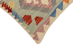 handmade Traditional Pillow Blue Rust Hand-Woven SQUARE 100% WOOL Hand woven turkish pillow2 x 2