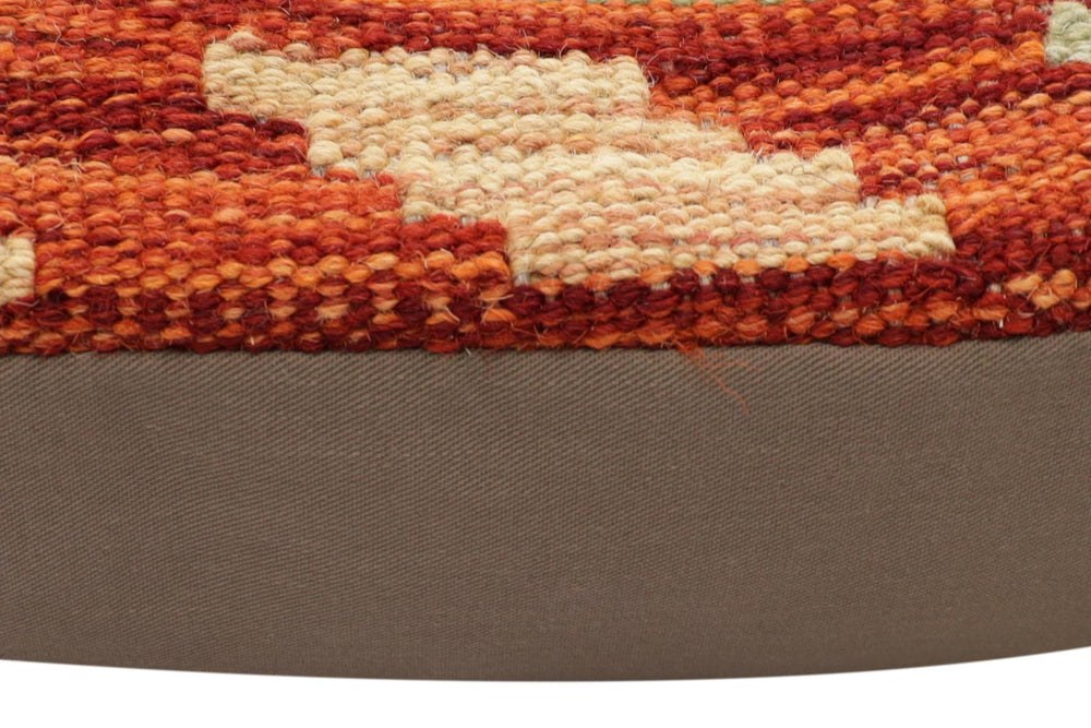handmade Traditional Pillow Rust Blue Hand-Woven SQUARE 100% WOOL Hand woven turkish pillow2 x 2