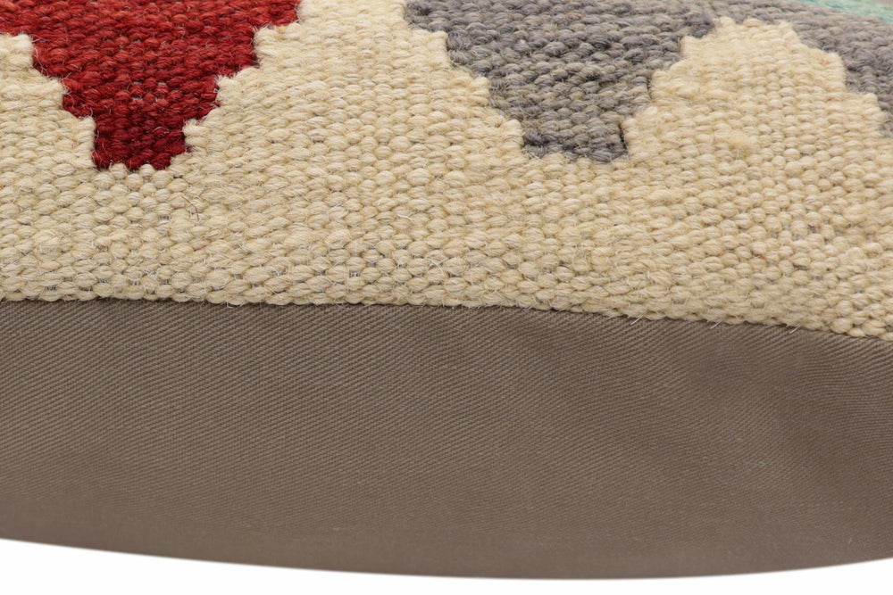 handmade Traditional Pillow Red Blue Hand-Woven SQUARE 100% WOOL Hand woven turkish pillow2 x 2