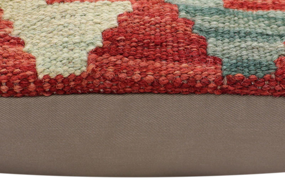 handmade Traditional Pillow Red Blue Hand-Woven SQUARE 100% WOOL Hand woven turkish pillow2 x 2