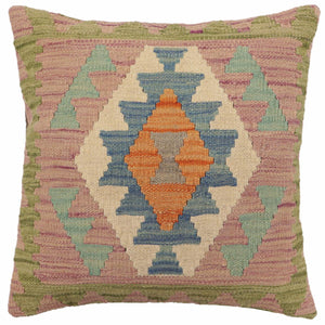 handmade Traditional Pillow Blue Green Hand-Woven SQUARE 100% WOOL Hand woven turkish pillow2 x 2