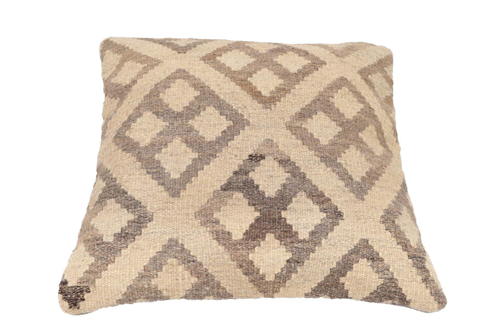 handmade Traditional Pillow Beige Brown Hand-Woven SQUARE 100% WOOL Hand woven turkish pillow2 x 2
