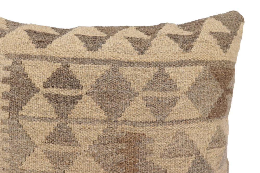 handmade Traditional Pillow Beige Gray Hand-Woven SQUARE 100% WOOL Hand woven turkish pillow2 x 2