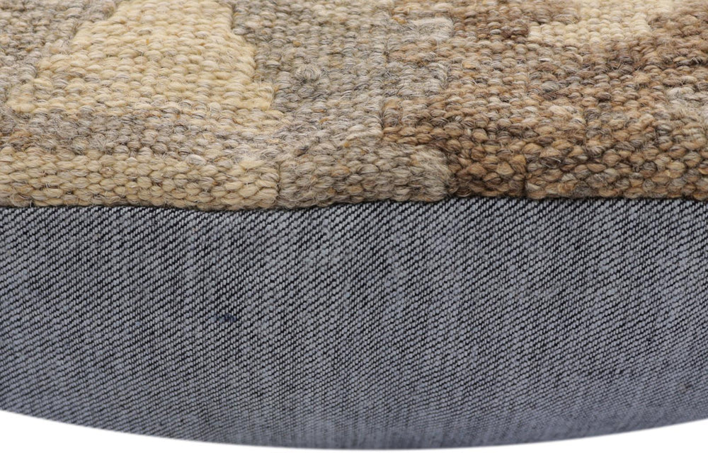 handmade Traditional Pillow Beige Gray Hand-Woven SQUARE 100% WOOL Hand woven turkish pillow2 x 2