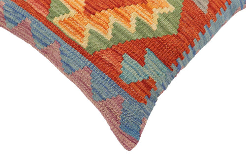 handmade Traditional Pillow Rust Blue Hand-Woven SQUARE 100% WOOL Hand woven turkish pillow2 x 2