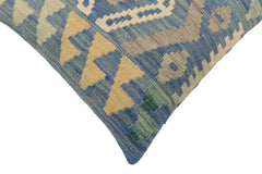 handmade Traditional Pillow Blue Gray Hand-Woven SQUARE 100% WOOL Hand woven turkish pillow2 x 2