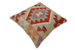 handmade Traditional Pillow Blue Rust Hand-Woven SQUARE 100% WOOL  Hand woven turkish pillow  PILLOW