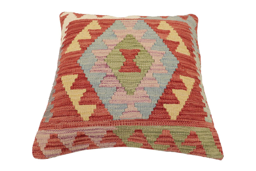 handmade Traditional Pillow Red Beige Hand-Woven SQUARE 100% WOOL  Hand woven turkish pillow  PILLOW