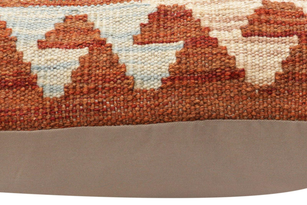 handmade Traditional Pillow Brown Rust Hand-Woven SQUARE 100% WOOL  Hand woven turkish pillow  PILLOW