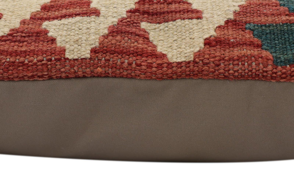 handmade Traditional Pillow Rust Blue Hand-Woven SQUARE 100% WOOL  Hand woven turkish pillow  PILLOW