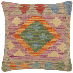 handmade Traditional Pillow Gray Red Hand-Woven SQUARE 100% WOOL Hand woven turkish pillow2 x 2