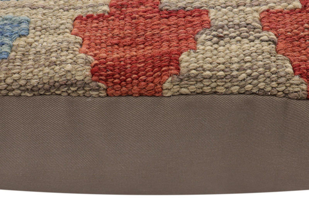 handmade Traditional Pillow Gray Red Hand-Woven SQUARE 100% WOOL Hand woven turkish pillow2 x 2