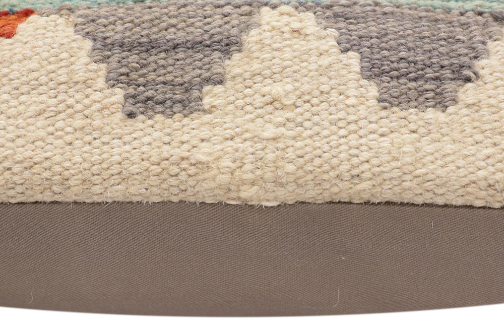 handmade Traditional Pillow Rust Blue Hand-Woven SQUARE 100% WOOL Hand woven turkish pillow2 x 2