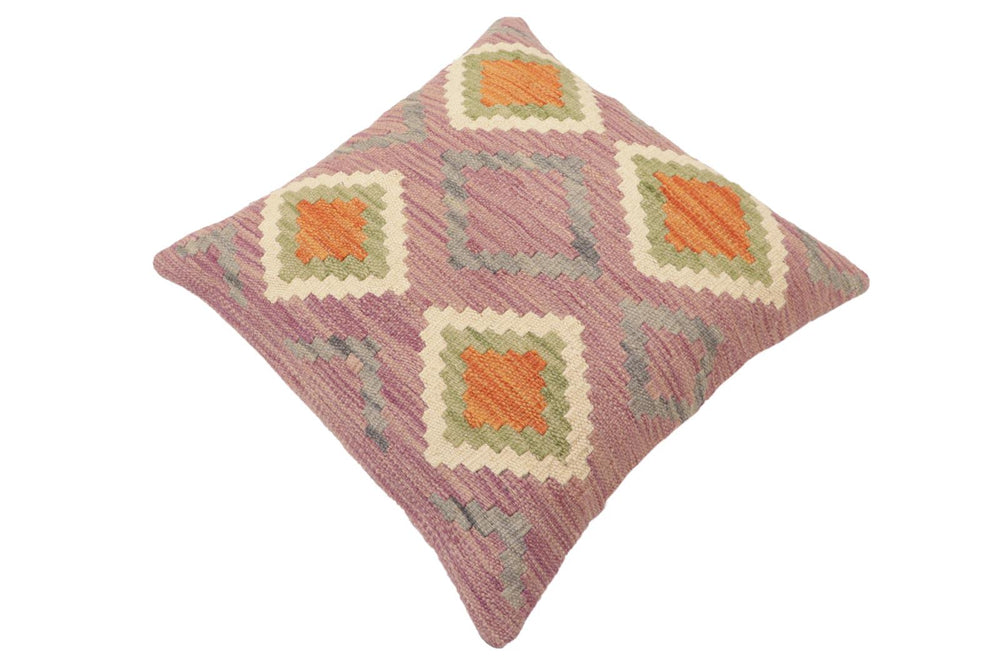 handmade Traditional Pillow Purple Rust Hand-Woven SQUARE 100% WOOL Hand woven turkish pillow2 x 2