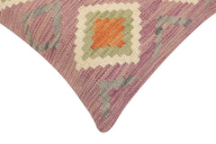 handmade Traditional Pillow Purple Rust Hand-Woven SQUARE 100% WOOL Hand woven turkish pillow2 x 2