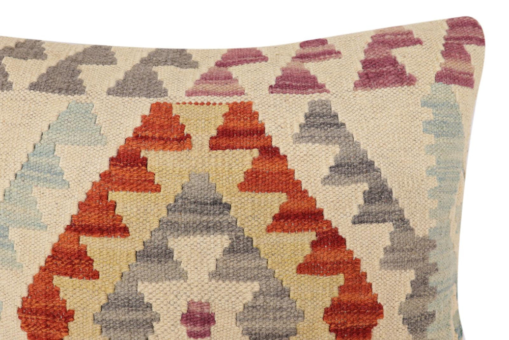 handmade Traditional Pillow Beige Rust Hand-Woven SQUARE 100% WOOL Hand woven turkish pillow2 x 2