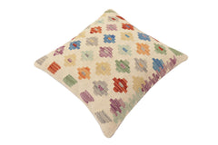 handmade Traditional Pillow Beige Rust Hand-Woven SQUARE 100% WOOL Hand woven turkish pillow2 x 2