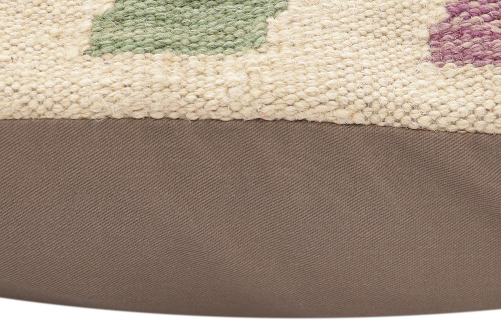 handmade Traditional Pillow Beige Rust Hand-Woven SQUARE 100% WOOL Hand woven turkish pillow2 x 2