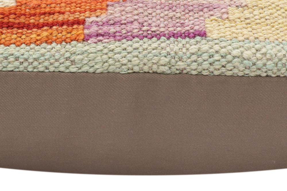 handmade Traditional Pillow Blue Rust Hand-Woven SQUARE 100% WOOL  Hand woven turkish pillow  2 x 2