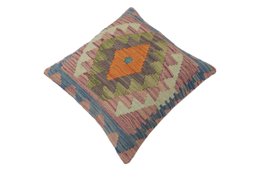 handmade Traditional Pillow Blue Gray Hand-Woven SQUARE 100% WOOL Hand woven turkish pillow2 x 2