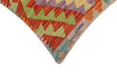 handmade Traditional Pillow Rust Blue Hand-Woven SQUARE 100% WOOL Hand woven turkish pillow2 x 2