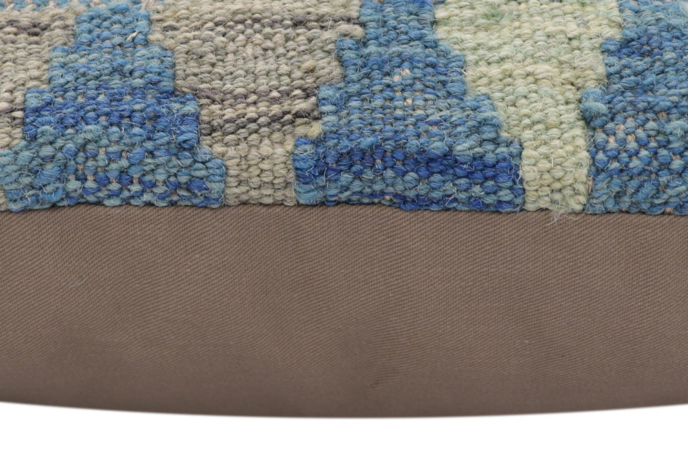 handmade Traditional Pillow Blue Gray Hand-Woven SQUARE 100% WOOL Hand woven turkish pillow2 x 2