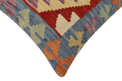 handmade Traditional Pillow Blue Rust Hand-Woven SQUARE 100% WOOL Hand woven turkish pillow2 x 2