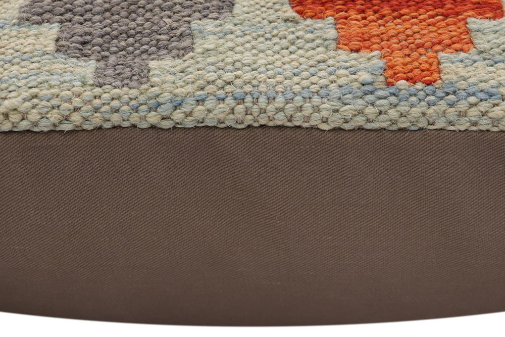 handmade Traditional Pillow Blue Rust Hand-Woven SQUARE 100% WOOL Hand woven turkish pillow2 x 2