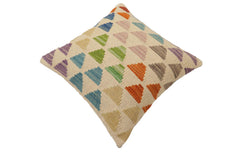 handmade Modern Pillow Beige Rust Hand-Woven SQUARE 100% WOOL Hand woven turkish pillow2 x 2